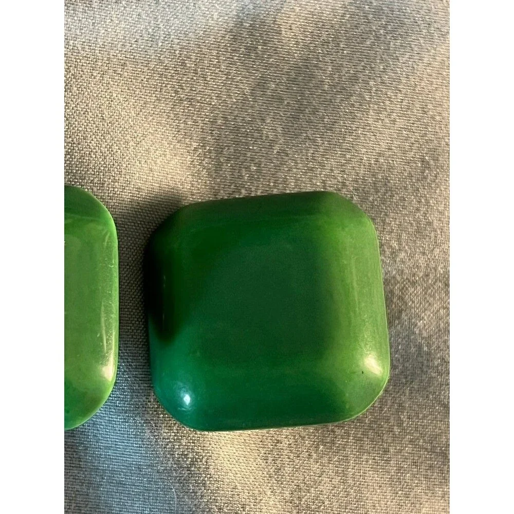 Vintage Green Bakelite Clip-On Earrings